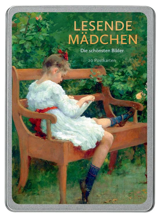 Produktbild: Lesende M&auml;dchen Postkarten VE 20