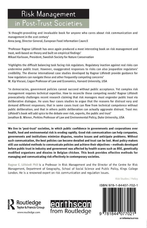 Produktbild: Risk Management in Post-Trust Societies