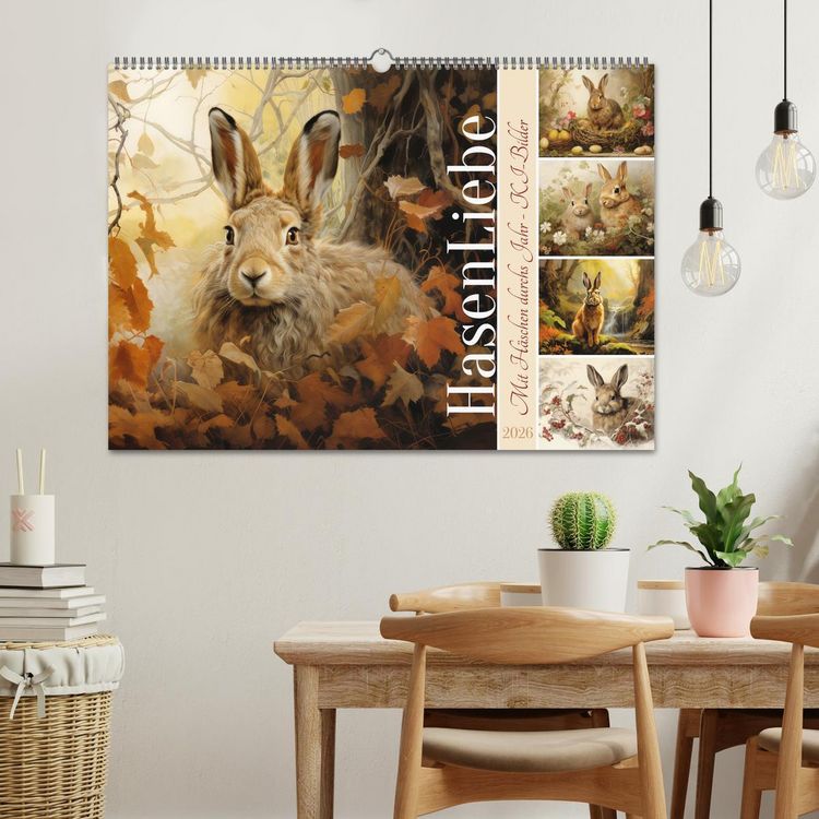 Produktbild: Hasenliebe (Wandkalender 2026 DIN A2 quer), CALVENDO Monatskalender