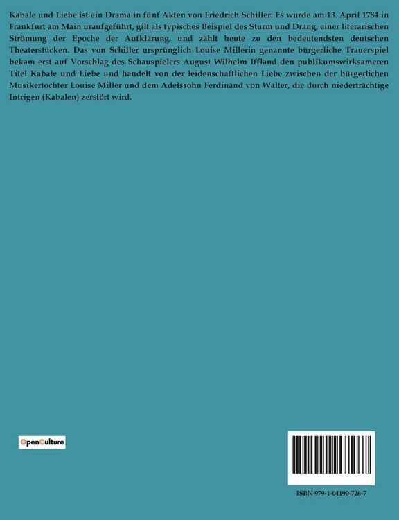 Produktbild: Kabale und Liebe