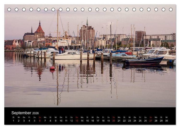 Produktbild: Unterwegs in der Hansestadt Rostock (Tischkalender 2026 DIN A5 quer), CALVENDO Monatskalender
