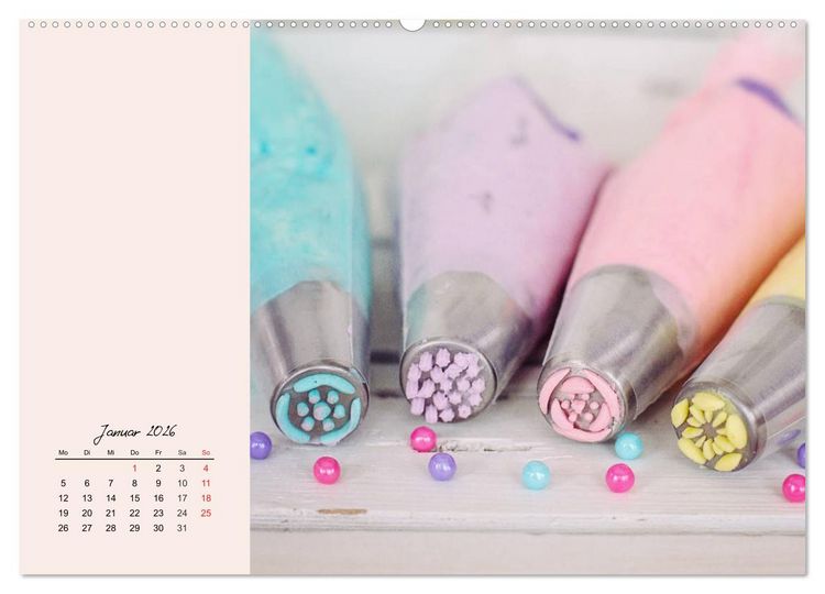 Produktbild: Bunte Torten und Cremen. Ein leckerer Augenschmaus (hochwertiger Premium Wandkalender 2026 DIN A2 quer), Kunstdruck in Hochglanz