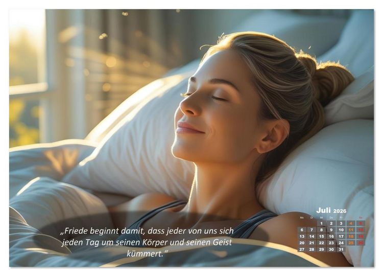 Produktbild: Mit Yoga ins Bett (hochwertiger Premium Wandkalender 2026 DIN A2 quer), Kunstdruck in Hochglanz