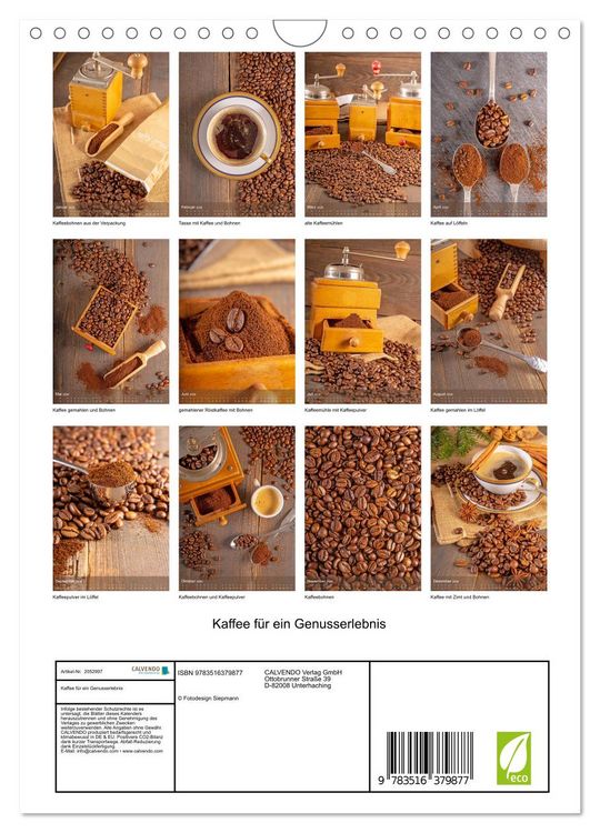 Produktbild: Kaffee f&uuml;r ein Genusserlebnis (Wandkalender 2026 DIN A4 hoch), CALVENDO Monatskalender