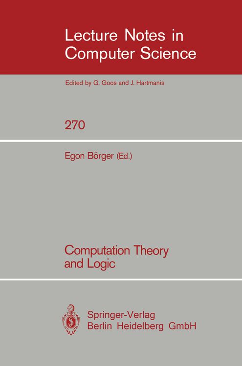 Produktbild: Computation Theory and Logic