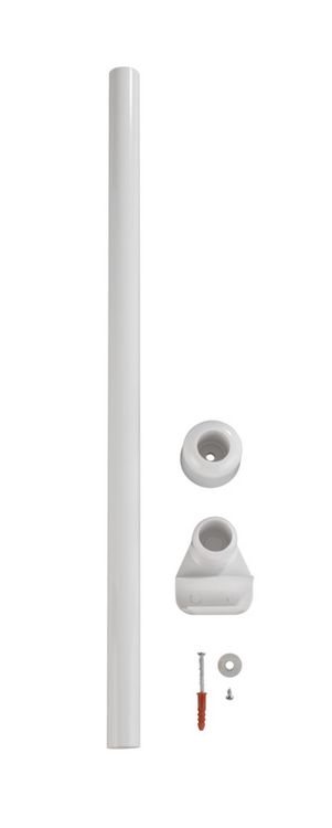 Produktbild: Deckenst&uuml;tze f&uuml;r Duschstange Wei&szlig; 57 cm, f&uuml;r Stangen mit &Oslash; 2 / 2,5 cm