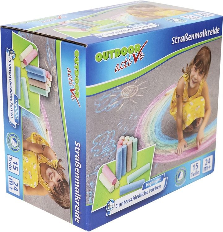 Produktbild: Outdoor active Stra&szlig;enmalkreide 5 Farben, 15 St&uuml;ck
