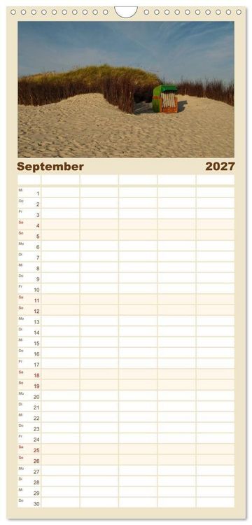 Produktbild: Familienplaner 2027 - Helgoland und die D&uuml;ne mit 5 Spalten (Wandkalender, 21 x 45 cm) CALVENDO