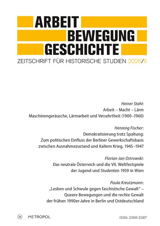 Produktbild: Arbeit &ndash; Bewegung &ndash; Geschichte