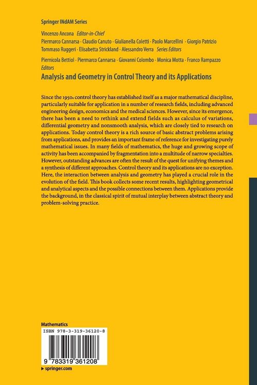 Produktbild: Analysis and Geometry in Control Theory and its Applications
