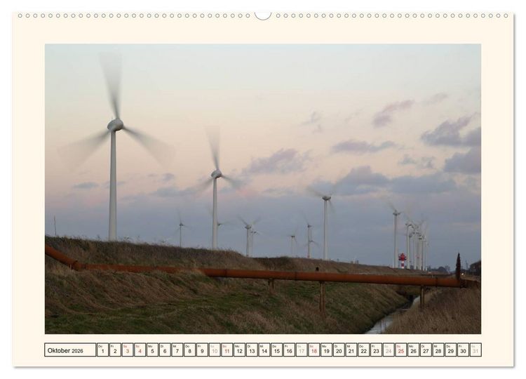 Produktbild: Windkraft in der Landschaft Ostfrieslands (Wandkalender 2026 DIN A2 quer), CALVENDO Monatskalender