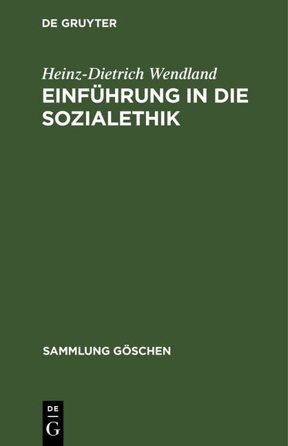 Produktbild: Einf&uuml;hrung in die Sozialethik