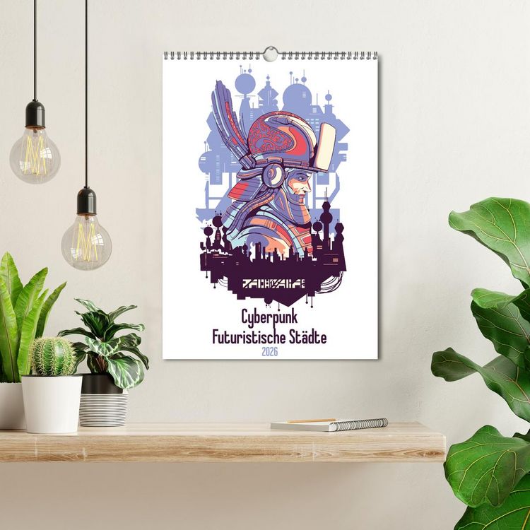 Produktbild: Cyberpunk Futuristische St&auml;dte (Wandkalender 2026 DIN A3 hoch), CALVENDO Monatskalender