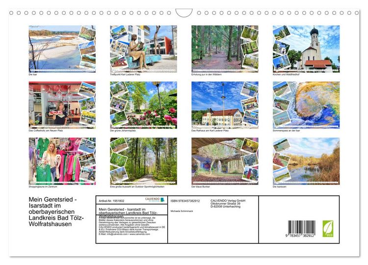 Produktbild: Mein Geretsried - Isarstadt im oberbayerischen Landkreis Bad T&ouml;lz-Wolfratshausen (Wandkalender 2026 DIN A3 quer), CALVENDO Monatskalender