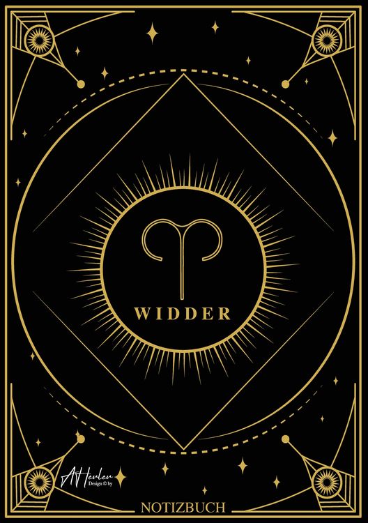 Produktbild: Edles Notizbuch Sternzeichen Widder | Designed by Alfred Herler