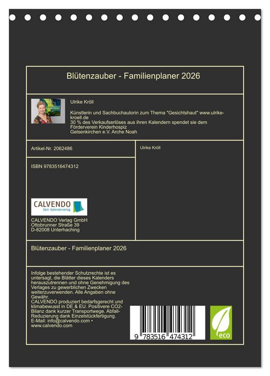 Produktbild: Bl&uuml;tenzauber - Familienplaner 2026 (Tischkalender 2026 DIN A5 hoch), CALVENDO Monatskalender