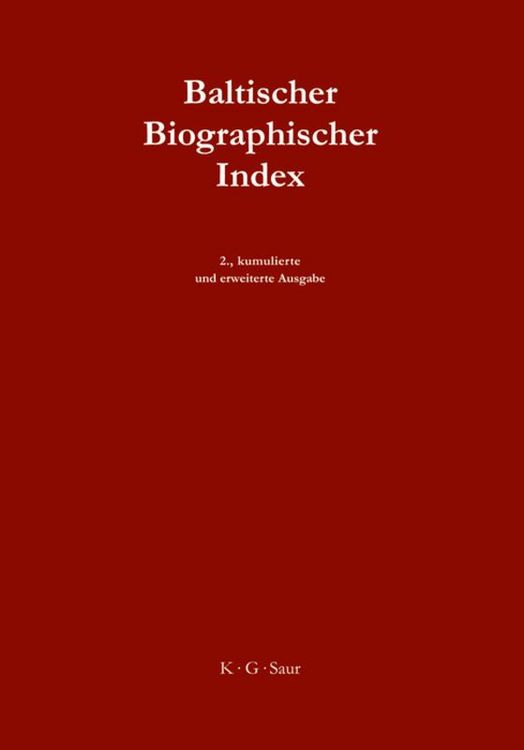 Produktbild: Baltischer Biographischer Index