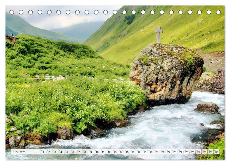 Produktbild: Georgien - Kirchen Kl&ouml;ster Kaukasus (Tischkalender 2026 DIN A5 quer), CALVENDO Monatskalender