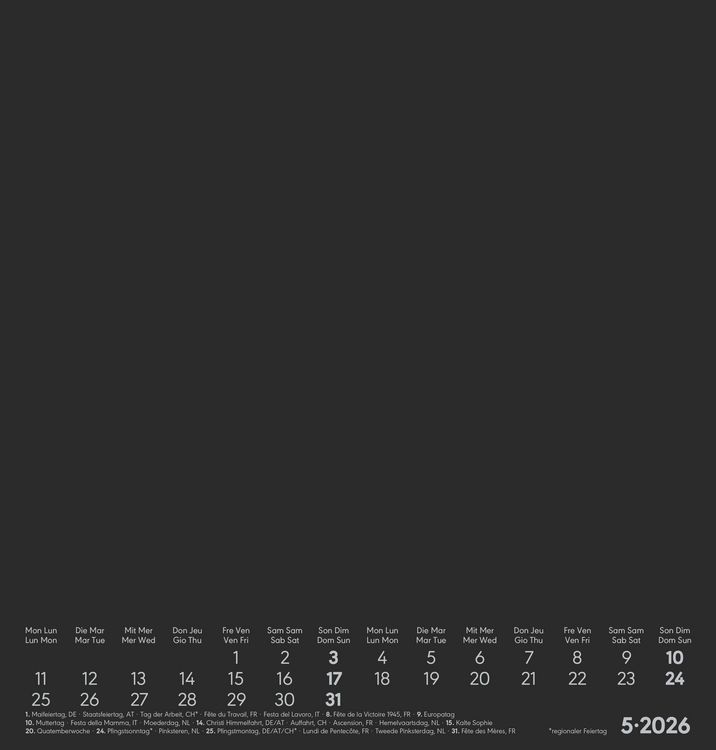 Produktbild: Kreativ-Kalender schwarz 2026 - 21x22 cm - Foto, Malen, Basteln - datiert - Kreativkalender - Foto-Kalender - Alpha Edition
