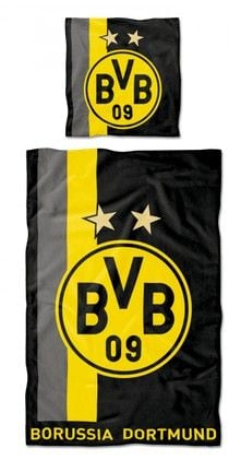 Produktbild: BVB 16802500 - BVB Bettw&auml;sche mit Streifenmuster 135 x 200 cm, Borussia Dortmund 09