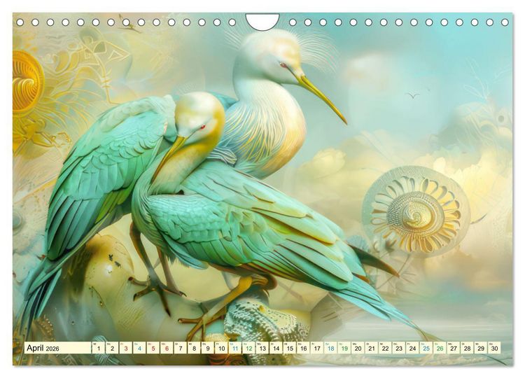 Produktbild: Farbenfrohe Fantasiev&ouml;gel (Wandkalender 2026 DIN A4 quer), CALVENDO Monatskalender