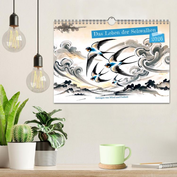 Produktbild: Das Leben der Schwalben - Getragen von Wind und Freiheit (Wandkalender 2026 DIN A4 quer), CALVENDO Monatskalender