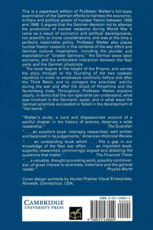Produktbild: German National Socialism and the Quest for Nuclear Power, 1939-1949