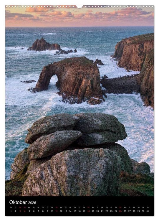 Produktbild: Cornwall - Die Sch&ouml;nheit der K&uuml;ste (Wandkalender 2026 DIN A2 hoch), CALVENDO Monatskalender