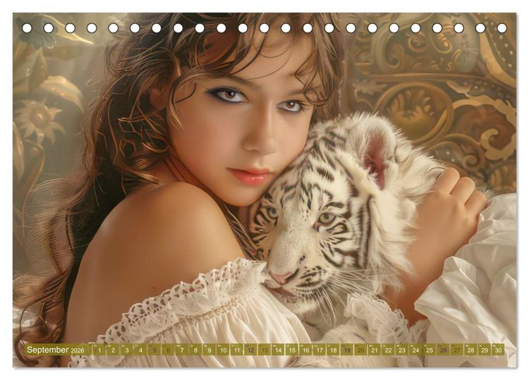 Produktbild: Eine kindliche Tierliebe - Herzensbilder (Tischkalender 2026 DIN A5 quer), CALVENDO Monatskalender