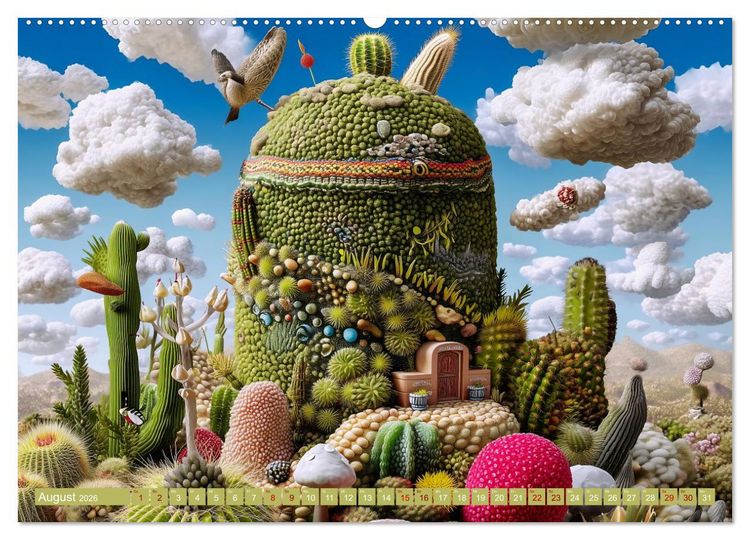 Produktbild: Kaktuswelten. Fantasie in Gr&uuml;n und Dorn (Wandkalender 2026 DIN A2 quer), CALVENDO Monatskalender
