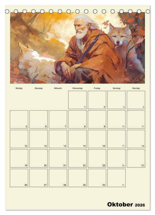Produktbild: Im Zauberwald. Mystische Fabelwesen (Tischkalender 2026 DIN A5 hoch), CALVENDO Monatskalender