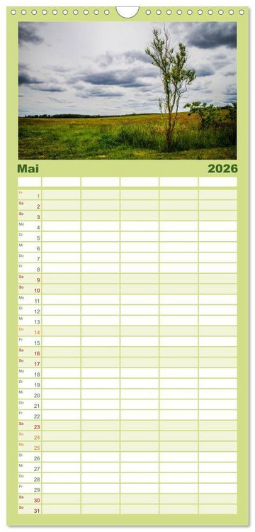 Produktbild: Familienplaner 2026 - Die Insel Usedom in Bildern mit 5 Spalten (Wandkalender, 21 x 45 cm) CALVENDO