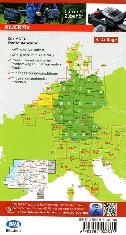 Produktbild: BVA ADFC Radtourenkarte Niederlande S&uuml;d, mit Knotenpunkten 1:150.000
