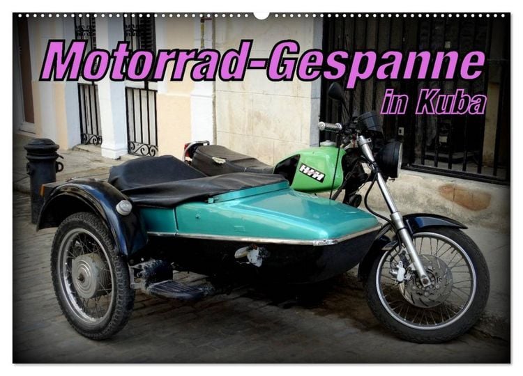 Produktbild: Motorrad-Gespanne in Kuba (Wandkalender 2026 DIN A2 quer), CALVENDO Monatskalender