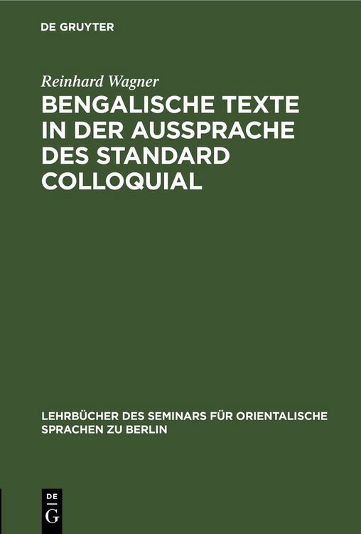 Produktbild: Bengalische Texte in der Aussprache des Standard Colloquial