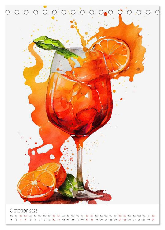 Produktbild: Artistic cocktails (Desk Calendar 2026 DIN A5 portrait), CALVENDO 12 Month DeskCalendar