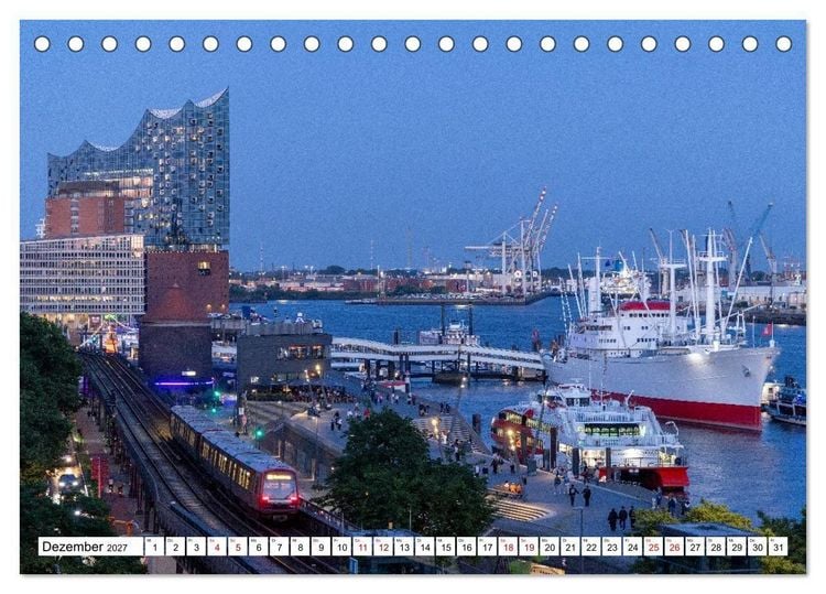 Produktbild: Hamburg - Stadt rund ums Wasser (Tischkalender 2027 DIN A5 quer), CALVENDO Monatskalender