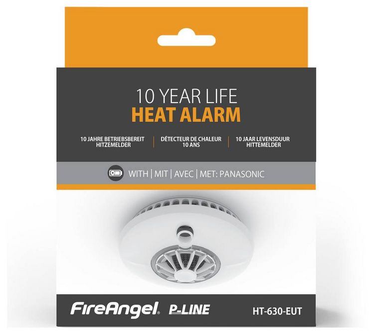 Produktbild: FireAngel HT-630-EUT Hitzemelder auf Funk umr&uuml;stbar, inkl. 10 Jahres-Batterie batteriebetrieben (&Oslash; x H) 135 mm x 60 mm