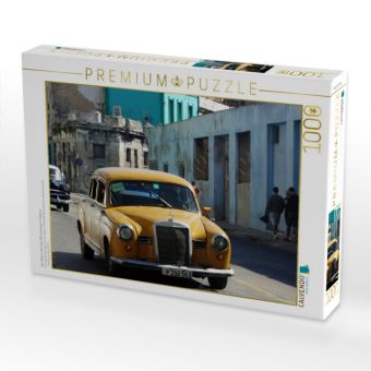 Produktbild: CALVENDO Puzzle Der Oldtimer Mercedes 180 unterwegs in Havanna | 1000 Teile Lege-Gr&ouml;&szlig;e 64x48cm Foto-Puzzle f&uuml;r gl&uuml;ckliche Stunden