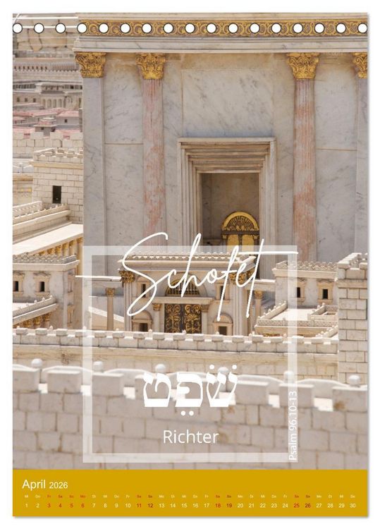 Produktbild: Israel und hebr&auml;ische Namen Gottes (Tischkalender 2026 DIN A5 hoch), CALVENDO Monatskalender