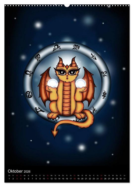 Produktbild: Drachen-Sternzeichen (Wandkalender 2026 DIN A2 hoch), CALVENDO Monatskalender