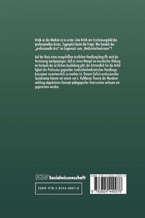 Produktbild: Professionelle Sozialisation und Moralentwicklung