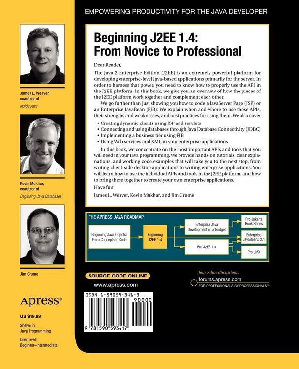 Produktbild: Beginning J2EE 1.4