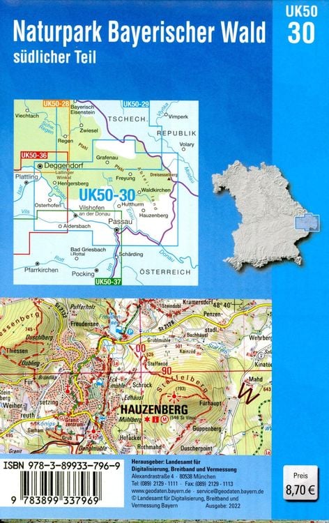 Produktbild: Naturpark Bayerischer Wald - s&uuml;dlicher Teil 1 : 50 000 (UK50-30)