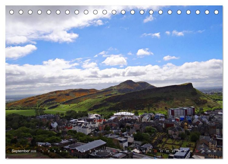 Produktbild: Edinburgh - D&ugrave;n &Egrave;ideann (Tischkalender 2026 DIN A5 quer), CALVENDO Monatskalender