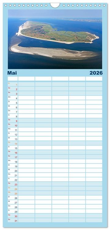 Produktbild: Familienplaner 2026 - Norddeutschland aus der Luft mit 5 Spalten (Wandkalender, 21 x 45 cm) CALVENDO