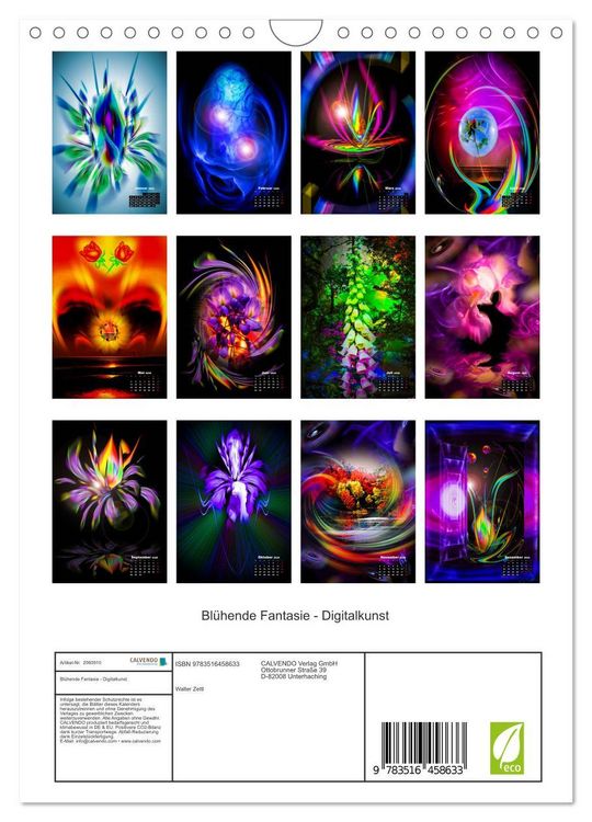 Produktbild: Bl&uuml;hende Fantasie - Digitalkunst (Wandkalender 2026 DIN A4 hoch), CALVENDO Monatskalender