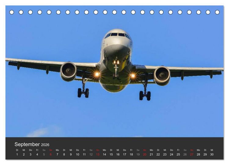 Produktbild: Verkehrsflugzeuge (Tischkalender 2026 DIN A5 quer), CALVENDO Monatskalender