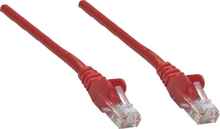Produktbild: Intellinet 319034 RJ45 Patchkabel CAT 6a S/FTP 0.50 m Rot Einzelschirm, Gesamtschirm, Halogenfrei 1 St.