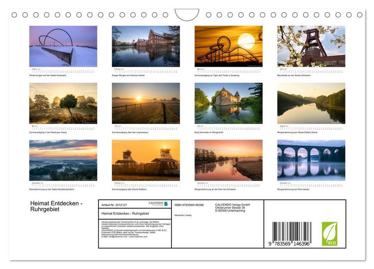 Produktbild: Heimat Entdecken - Ruhrgebiet (Wandkalender 2027 DIN A4 quer), CALVENDO Monatskalender
